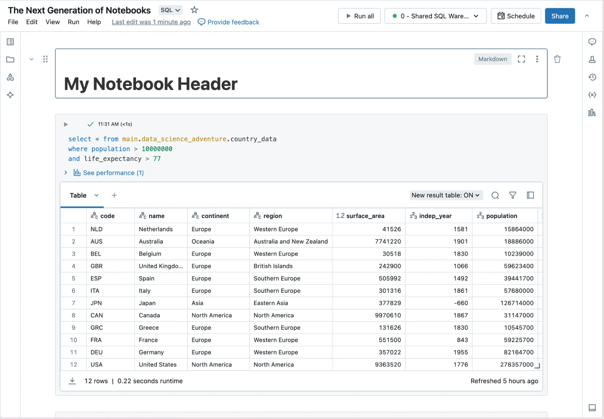 Modernized Databricks notebook interface