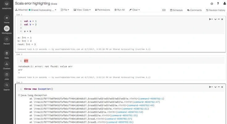 Older Databricks notebook interface